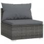 Preview: 3-Sitzer-Sofa mit Kissen Grau Poly Rattan