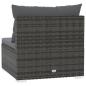 Preview: 3-Sitzer-Sofa mit Kissen Grau Poly Rattan