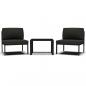 Preview: 3-tlg. Garten-Sofagarnitur mit Kissen Aluminium Anthrazit