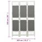 Preview: 3-tlg. Raumteiler Grau 105x165 cm Stoff