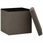 Preview: Hocker mit Stauraum 2 Stk. Braun Leinenoptik
