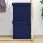 Preview: ARDEBO.de - Hocker mit Stauraum 2 Stk. Blau Leinenoptik