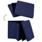 Preview: Hocker mit Stauraum 2 Stk. Blau Leinenoptik