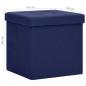 Preview: Hocker mit Stauraum 2 Stk. Blau Leinenoptik