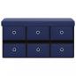 Preview: Faltbare Sitzbank mit Stauraum Blau 76x38x38 cm Leinenoptik