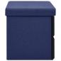 Preview: Faltbare Sitzbank mit Stauraum Blau 76x38x38 cm Leinenoptik