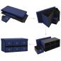 Preview: Faltbare Sitzbank mit Stauraum Blau 76x38x38 cm Leinenoptik