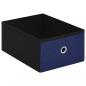 Preview: Faltbare Sitzbank mit Stauraum Blau 76x38x38 cm Leinenoptik