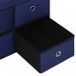 Preview: Faltbare Sitzbank mit Stauraum Blau 76x38x38 cm Leinenoptik