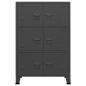 Preview: Lagerschrank Industrial Anthrazit 75x40x115 cm Metall