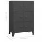 Preview: Lagerschrank Industrial Anthrazit 75x40x115 cm Metall