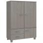 Preview: Kleiderschrank HAMAR Hellgrau 99x45x137 cm Massivholz Kiefer