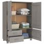 Preview: Kleiderschrank HAMAR Hellgrau 99x45x137 cm Massivholz Kiefer