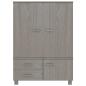 Preview: Kleiderschrank HAMAR Hellgrau 99x45x137 cm Massivholz Kiefer