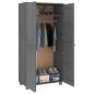 Preview: Kleiderschrank HAMAR Dunkelgrau 89x50x180 cm Massivholz Kiefer