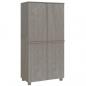 Preview: Kleiderschrank HAMAR Hellgrau 89x50x180 cm Massivholz Kiefer