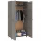 Preview: Kleiderschrank HAMAR Hellgrau 89x50x180 cm Massivholz Kiefer