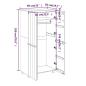 Preview: Kleiderschrank HAMAR Hellgrau 89x50x180 cm Massivholz Kiefer