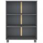 Preview: Bücherschrank HAMAR Dunkelgrau 85x35x112 cm Massivholz Kiefer