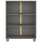 Preview: Bücherschrank HAMAR Hellgrau 85x35x112 cm Massivholz Kiefer