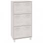 Preview: Schuhschrank HAMAR Weiß 59,5x35x117 cm Massivholz Kiefer