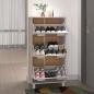 Preview: Schuhschrank HAMAR Weiß 59,5x35x117 cm Massivholz Kiefer