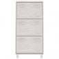 Preview: Schuhschrank HAMAR Weiß 59,5x35x117 cm Massivholz Kiefer