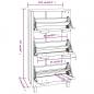 Preview: Schuhschrank HAMAR Hellgrau 59,5x35x117 cm Massivholz Kiefer