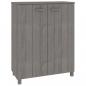 Preview: Schuhschrank HAMAR Hellgrau 85x40x108 cm Massivholz Kiefer