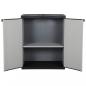Preview: Garten-Lagerschrank mit 1 Boden Grau und Schwarz 68x40x85 cm
