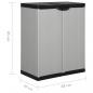 Preview: Garten-Lagerschrank mit 1 Boden Grau und Schwarz 68x40x85 cm