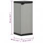 Preview: Garten-Lagerschrank mit 1 Boden Grau und Schwarz 35x40x85 cm