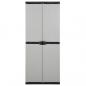 Preview: Garten-Lagerschrank mit 3 Böden Grau & Schwarz 68x40x168 cm