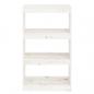 Preview: Bücherregal/Raumteiler Weiß 60x30x103,5 cm Massivholz Kiefer