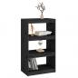 Preview: Bücherregal/Raumteiler Schwarz 60x30x103,5 cm Massivholz Kiefer