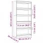 Preview: Bücherregal/Raumteiler Schwarz 80x30x167,4 cm Massivholz Kiefer