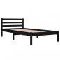 Preview: Massivholzbett Kiefer 90x200 cm Schwarz