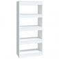 Preview: ARDEBO.de - Bücherregal/Raumteiler Hochglanz-Weiß 60x30x135cm Holzwerkstoff