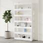 Preview: Bücherregal/Raumteiler Hochglanz-Weiß 100×30×198 cm