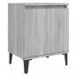 Preview: Nachttisch mit Metallbeinen Grau Sonoma 40x30x50 cm