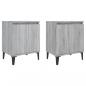 Preview: Nachtschränke mit Metallbeinen Grau Sonoma 40x30x50 cm