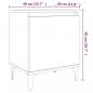 Preview: Nachttisch mit Metallbeinen Braun Eichen-Optik 40x30x50 cm