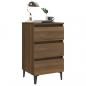 Preview: ARDEBO.de - Nachttische 2 Stk. Metallbeinen Braun Eichen-Optik 40x35x69 cm