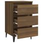 Preview: Nachttische 2 Stk. Metallbeinen Braun Eichen-Optik 40x35x69 cm