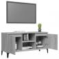 Preview: TV-Schrank mit Metallbeinen Grau Sonoma 103,5x35x50 cm