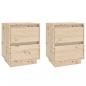 Preview: Nachttische 2 Stk. 40x35x50 cm Massivholz Kiefer