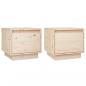 Preview: Nachttische 2 Stk. 35x34x32 cm Massivholz Kiefer