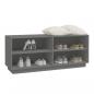 Preview: Schuhregal Grau 110x34x45 cm Massivholz Kiefer
