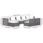 Preview: 9-tlg. Garten-Lounge-Set mit Kissen Grau Poly Rattan