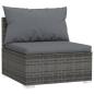 Preview: 9-tlg. Garten-Lounge-Set mit Kissen Grau Poly Rattan